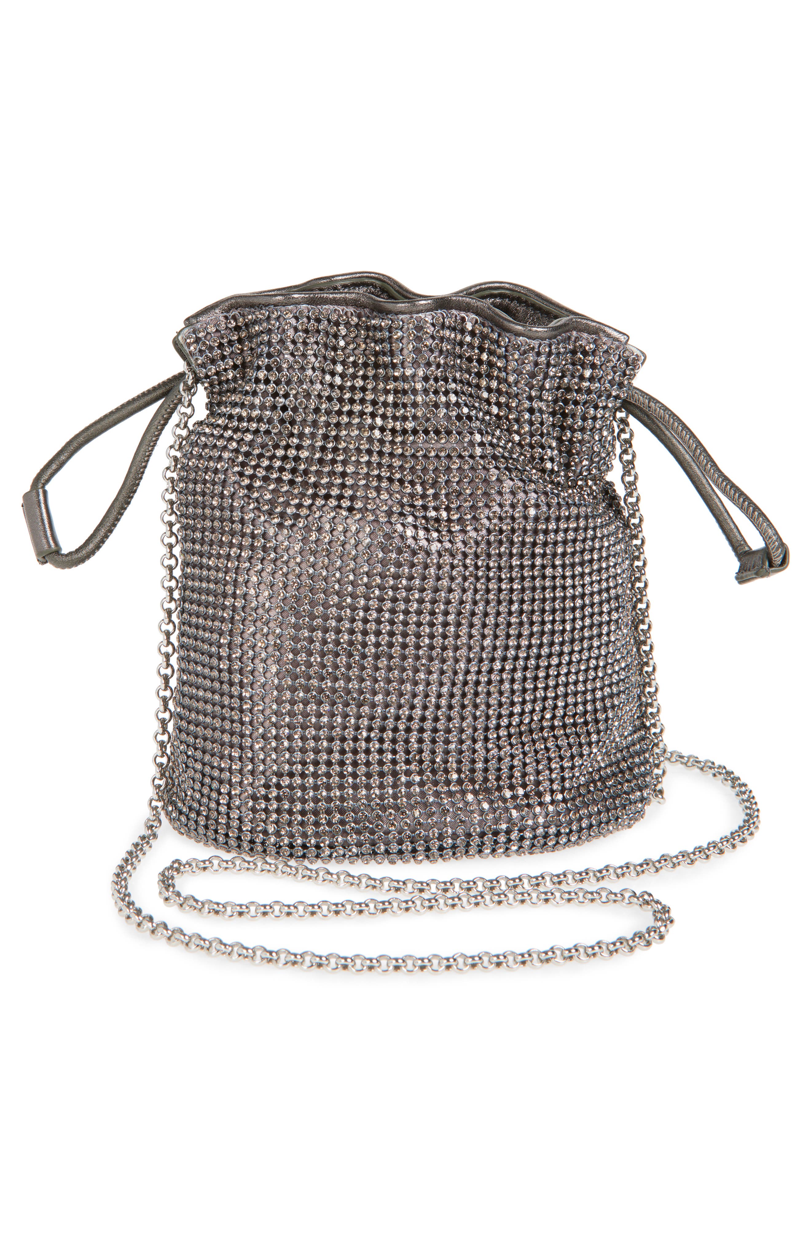 Anya Hindmarch Eyes Crystal Mesh Drawstring Pouch, Alternate, color, 