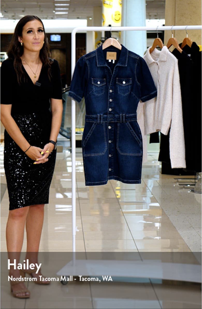 Mayslie Button-Up Stretch Denim Dress, sales video thumbnail