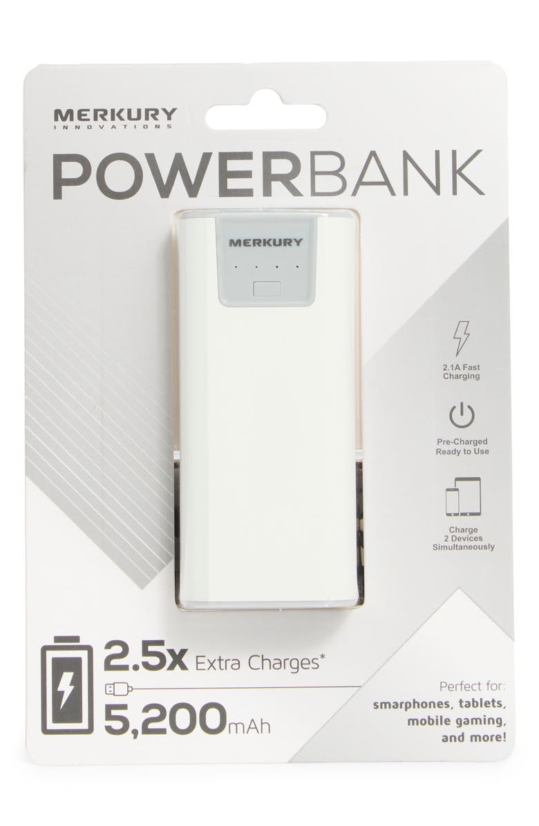 MERKURY 5200mAh MagSafe<sup>®</sup> Power Bank, Main, color, White
