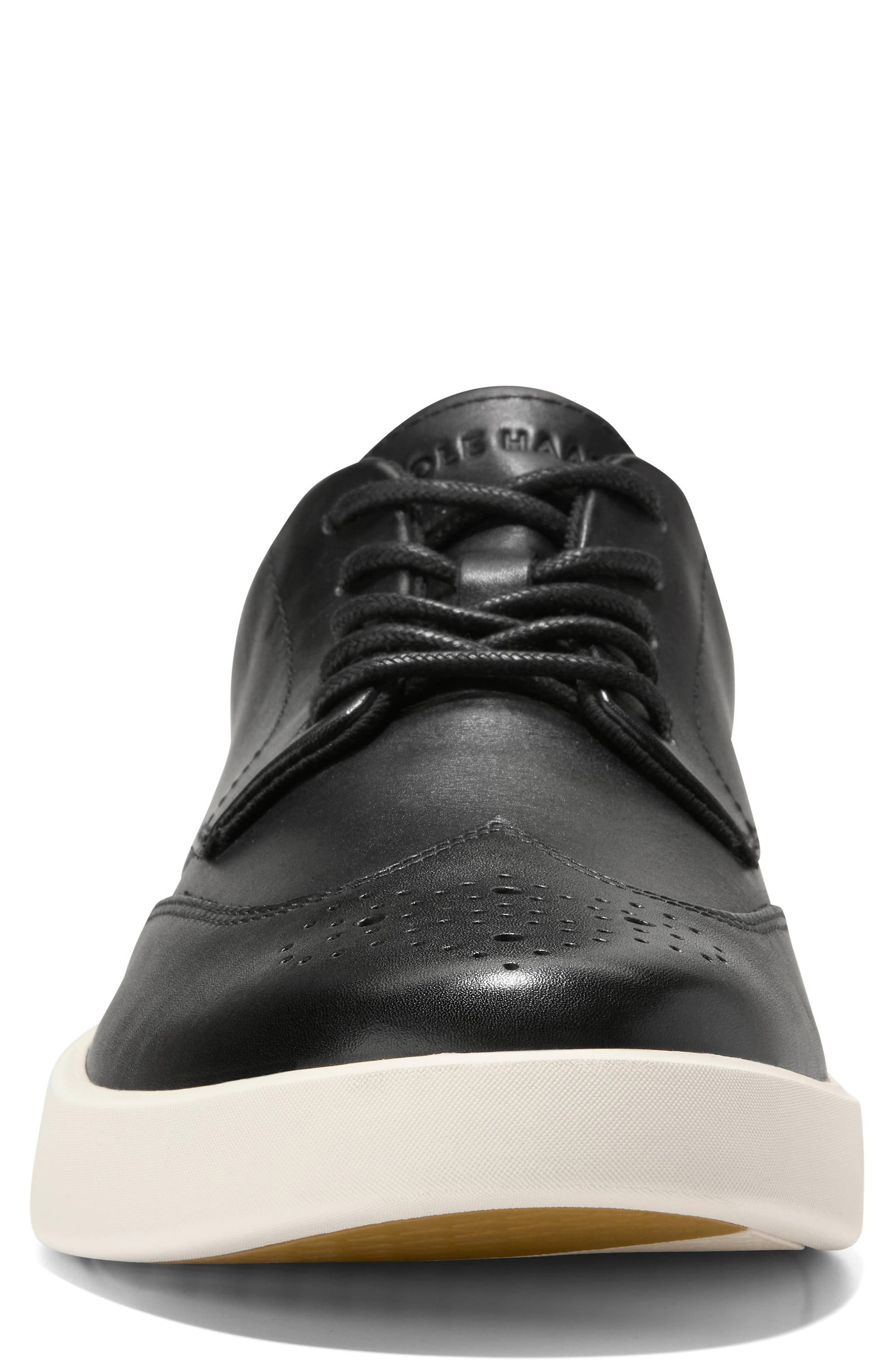 Cole Haan Grand Daily Wingtip Sneaker, Alternate, color, Black / Ivory