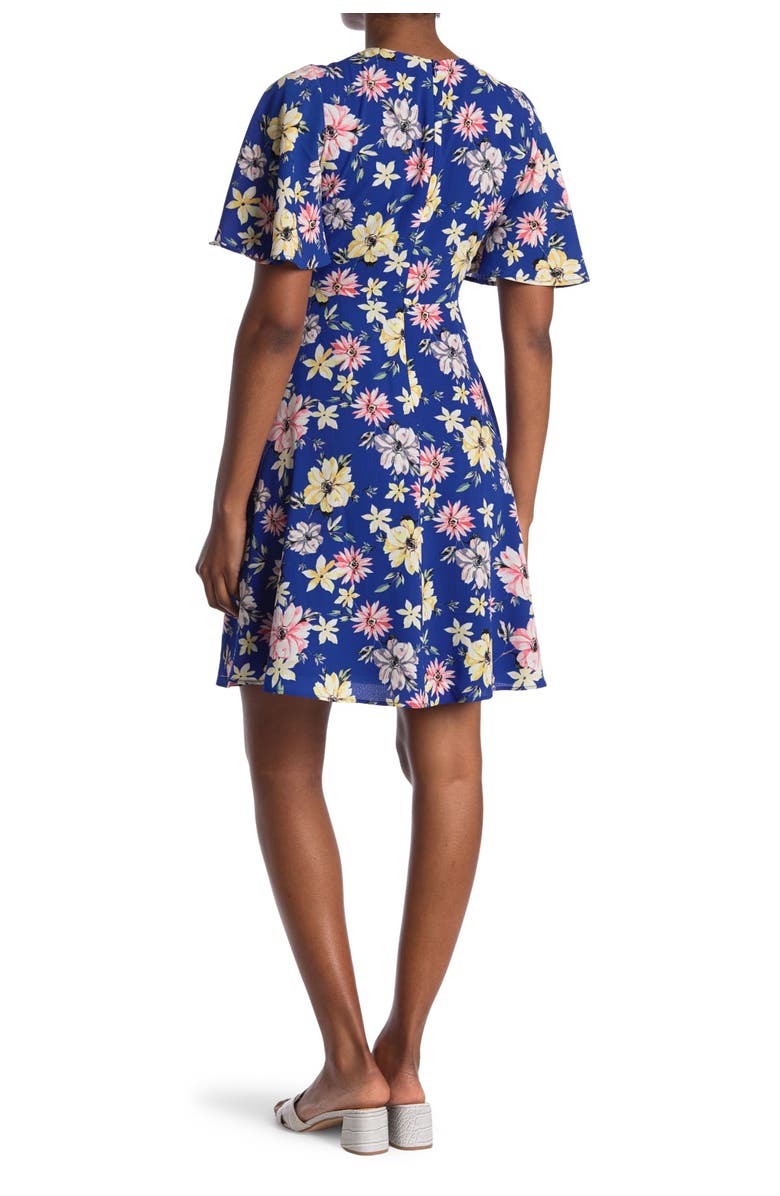 Eliza J Flutter Sleeve Hi-Lo Midi Dress, Alternate, color, 