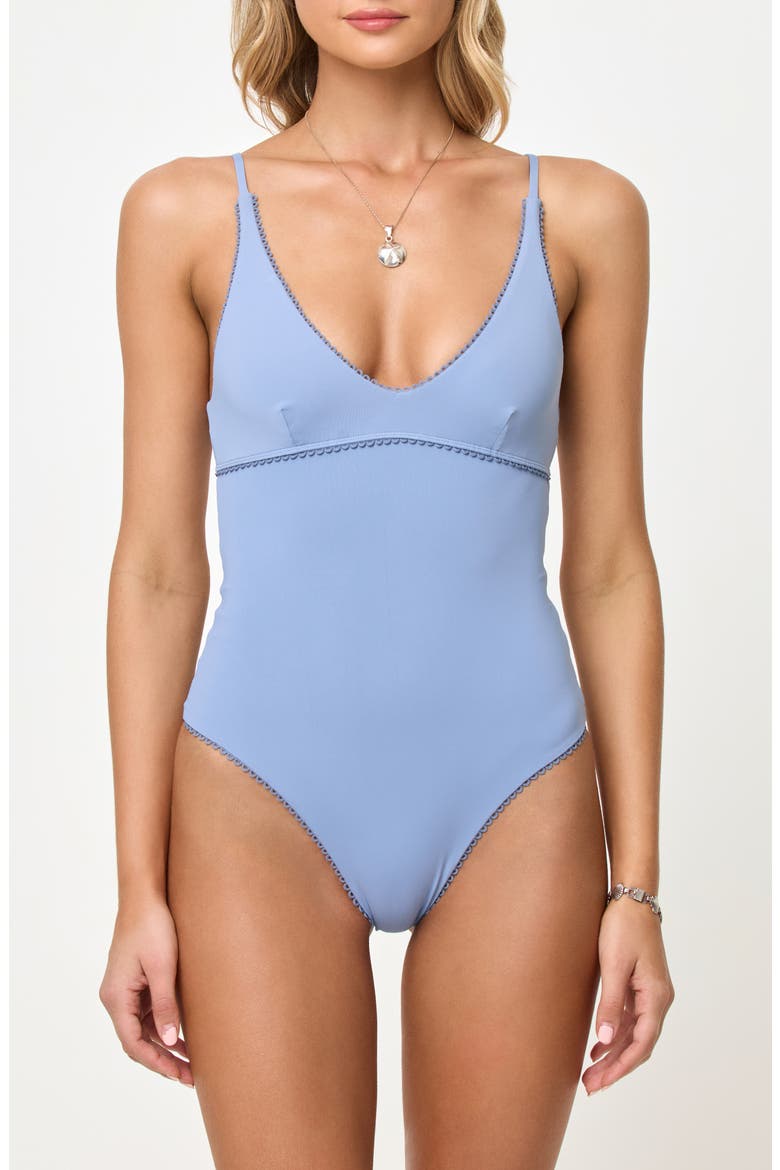 Posie One-Piece Swimsuit, Main, color, CHAMBRAY