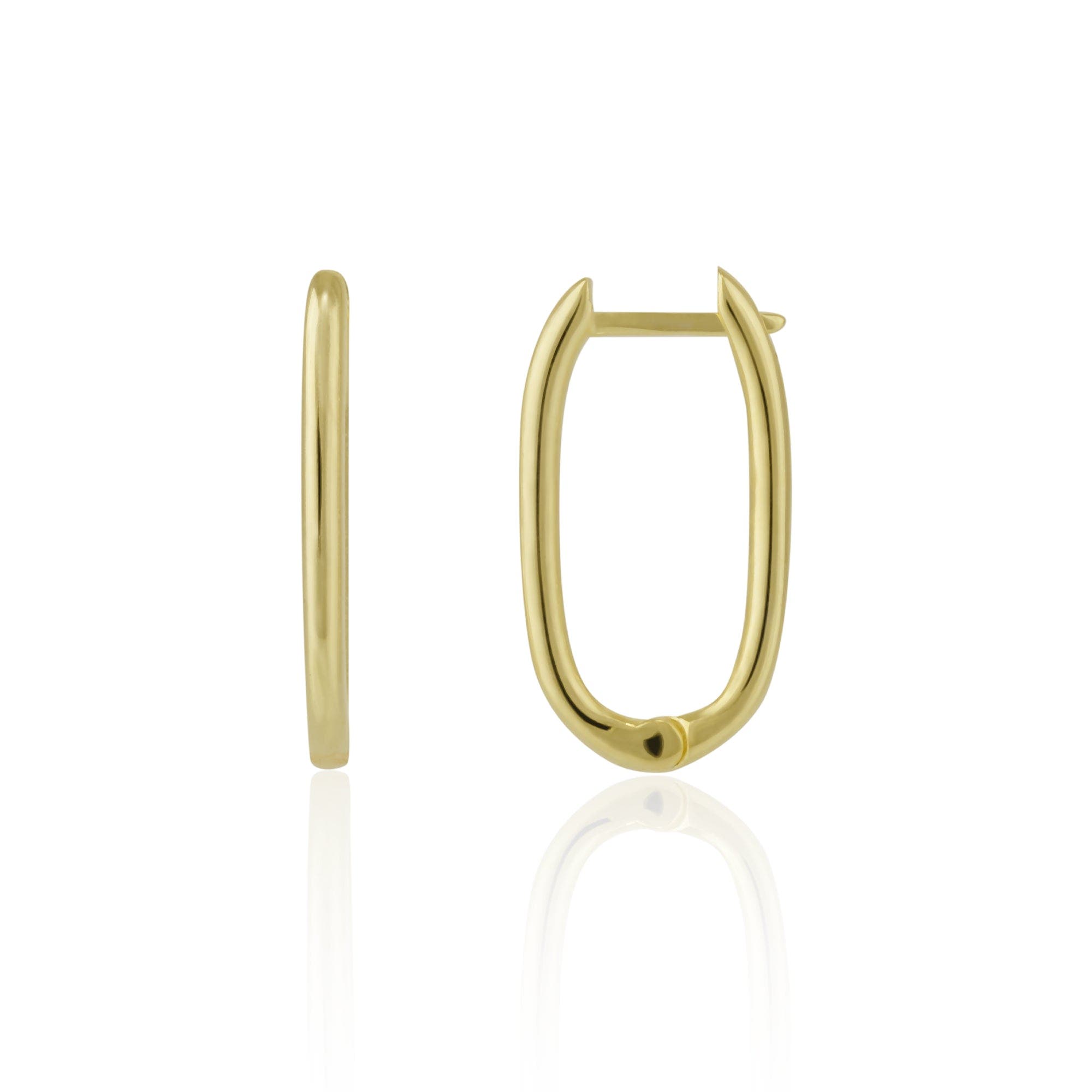 SPERO LONDON SPERO LONDON OVAL RECTANGULAR STERLING SILVER HOOP EARRING
