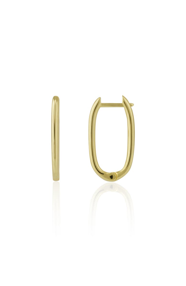 Spero London Oval Rectangular Sterling Silver Hoop Earring, Main, color, Gold