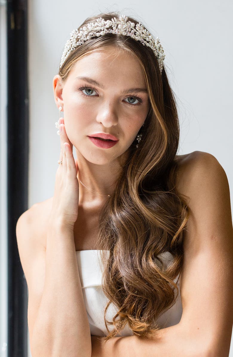 Brides & Hairpins Iriyah Crystal & Freshwater Pearl Crown, Alternate, color,