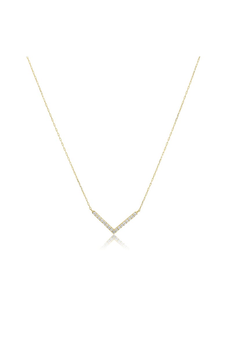 Diamond V Necklace, Main, color, Yellow Gold