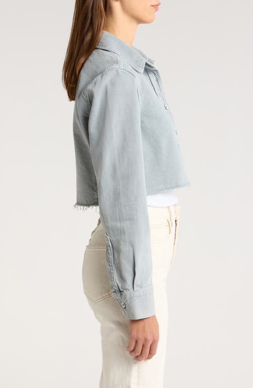 SLVRLAKE SLVRLAKE CROP RAW HEM BUTTON-UP DENIM SHIRT 