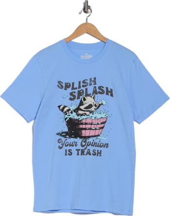 T-shirt Vintage Fruit Of The Loom 90s - Motif Splish Splash - Taille XL - Rouge Délavé