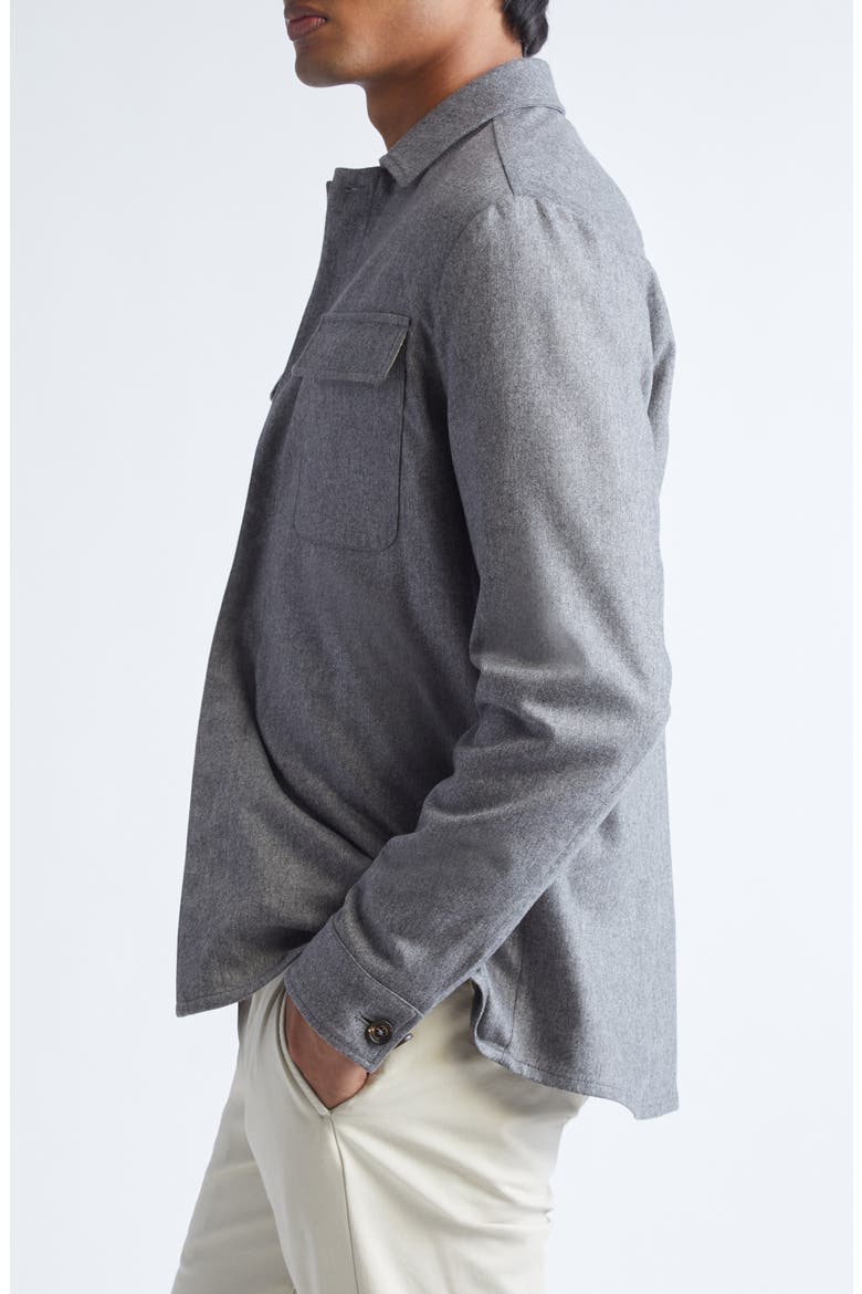 Stretch Virgin Wool & Cashmere Overshirt, Alternate, color, 14 MEDIUM GRAY MELAN