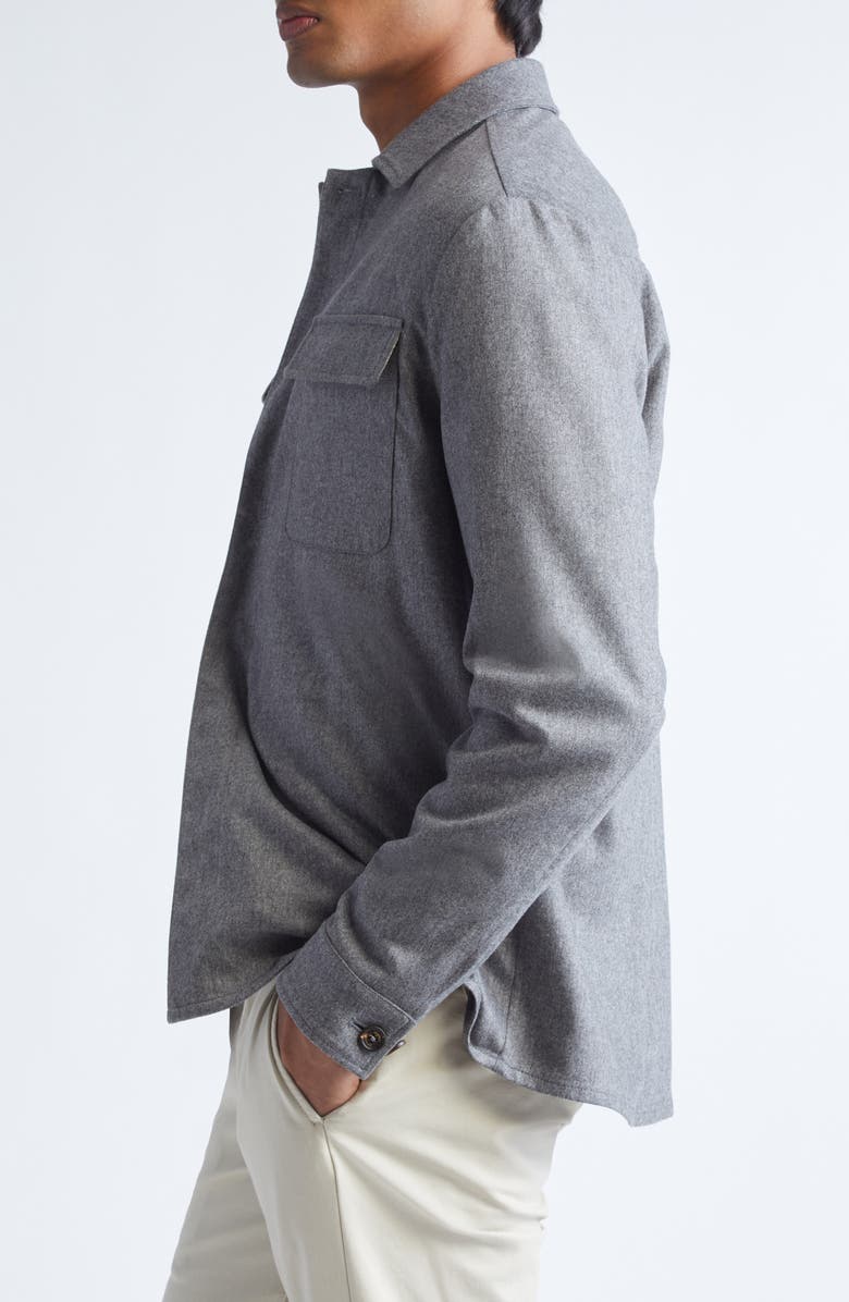 Eleventy Stretch Virgin Wool & Cashmere Overshirt, Alternate, color, 14 Medium Gray Melan