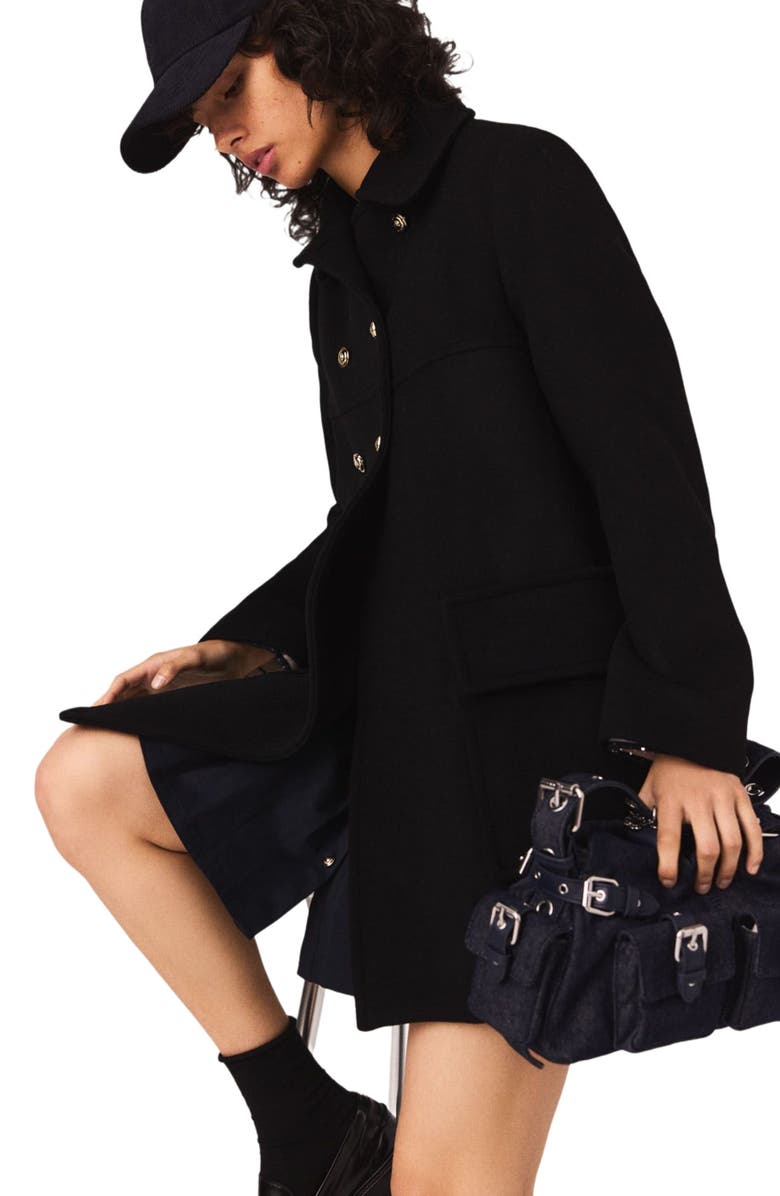 maje Wool blend coat, Alternate, color, 