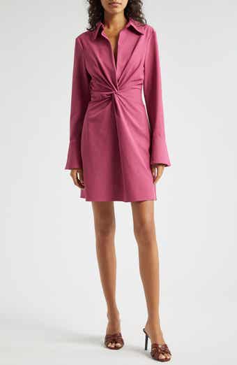 Cinq à Sept McKenna Front Twist Long Sleeve Mini Shirtdress
