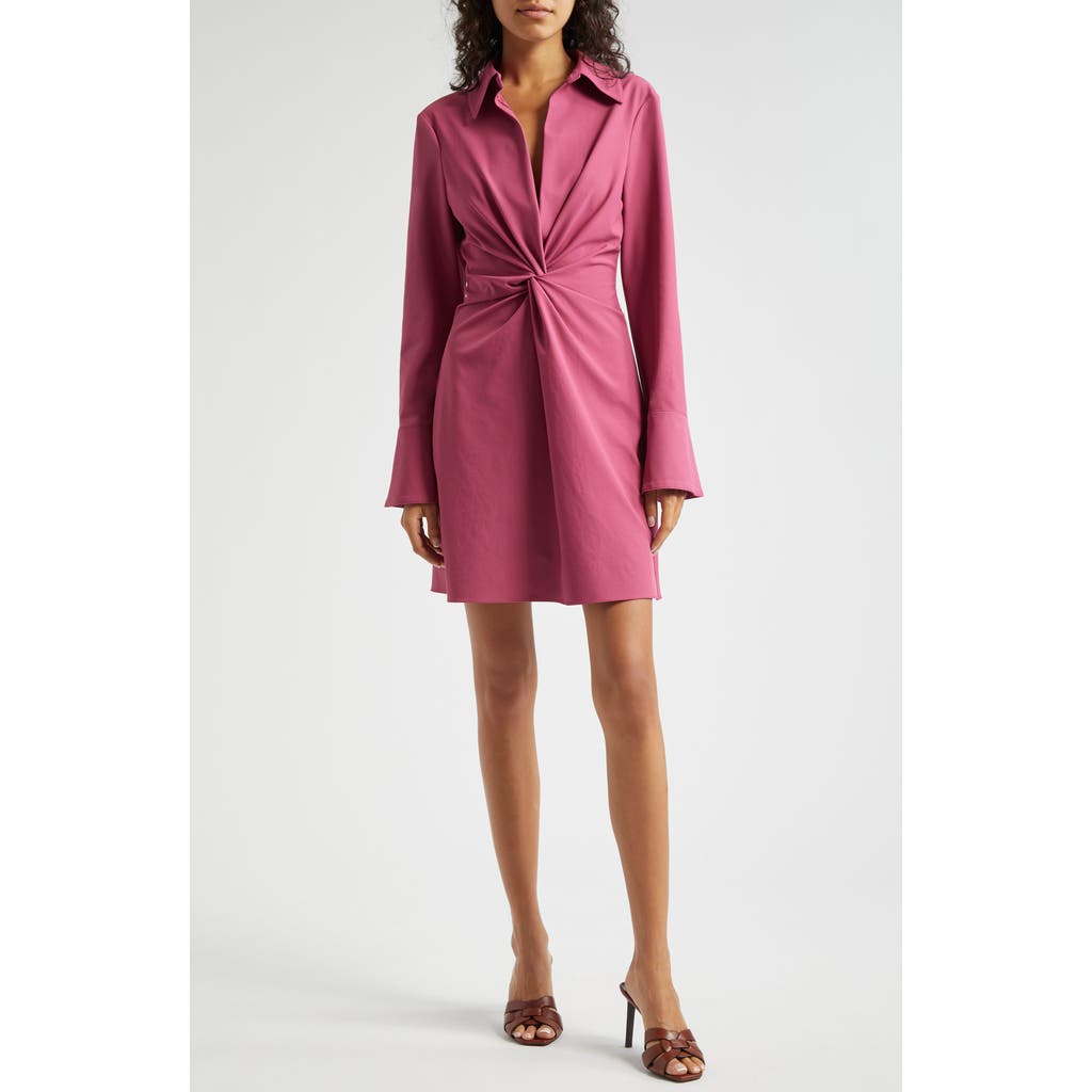 Cinq À Sept Mckenna Twist-front Collared Dress In Dark Ube