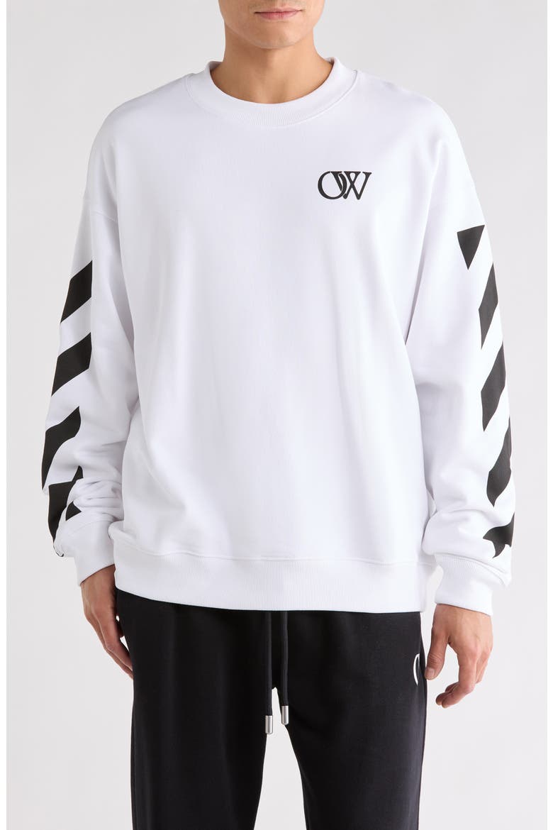 Diagonal Skate Long Sleeve T-Shirt, Main, color, WHITE-BLACK