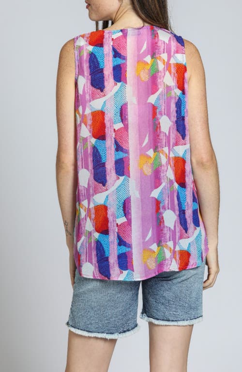 Apny Print V-neck Tank In Multi