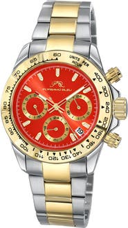 PORSAMO BLEU Alexis Two-Tone Multifunction Bracelet Watch, 37mm