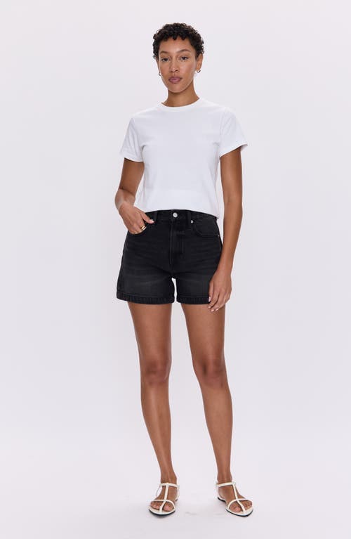 Pistola Saige High Waist Denim Shorts In Black