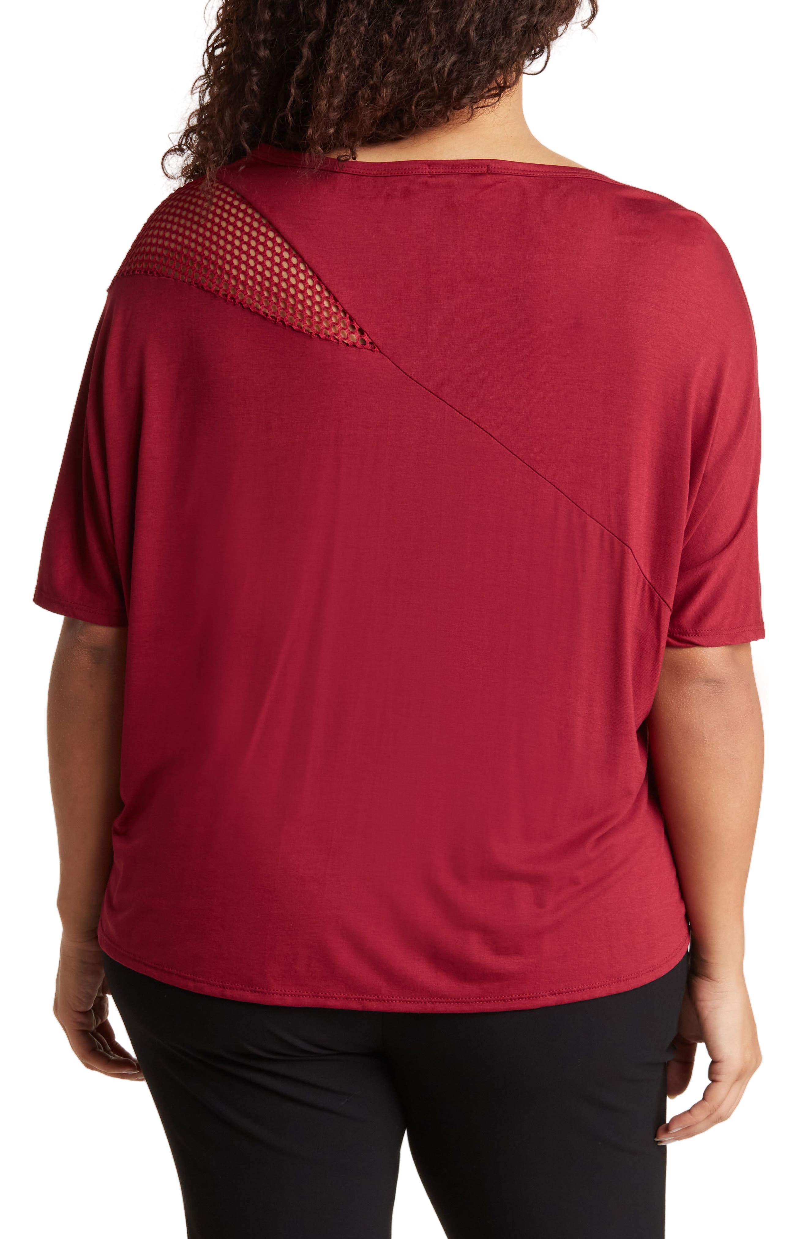 Slash Fishnet Dolman Sleeve T-Shirt - image 2