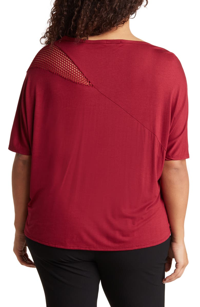 BLUEGREY Slash Fishnet Dolman Sleeve T-Shirt, Alternate, color,