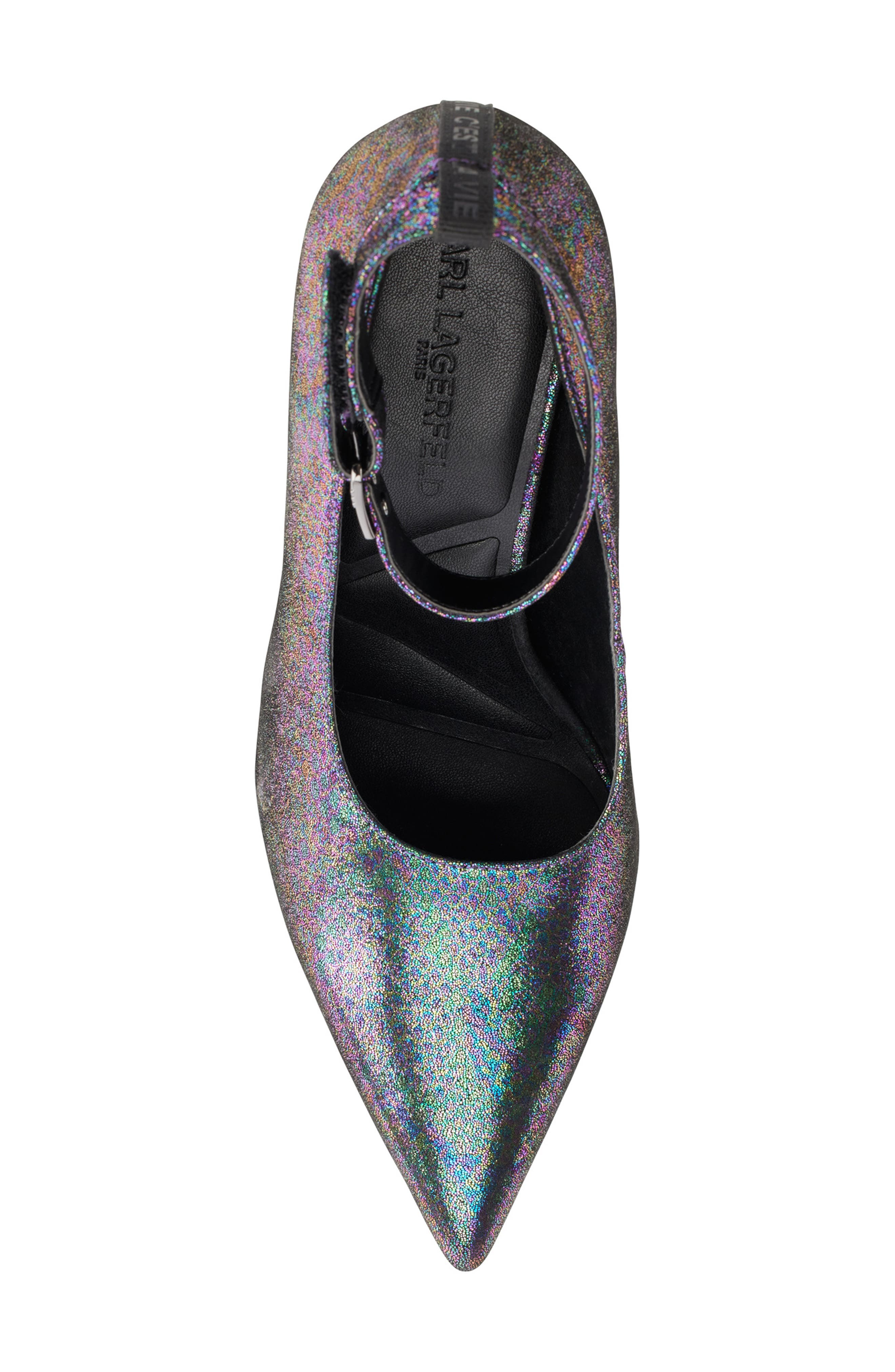 KARL LAGERFELD PARIS Sury Ankle Strap Pump, Alternate, color, Purple Multi