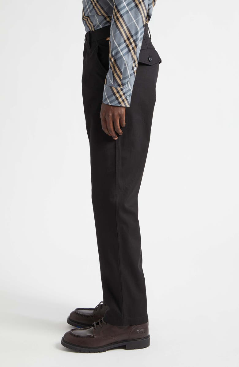 Burberry Arthur Cotton Twill Trousers, Alternate, color, Black