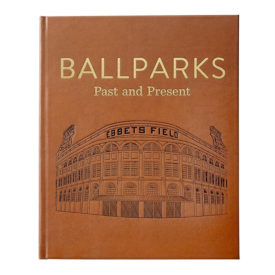 Graphic Image Ballparks Past and Present Leather Coffee Table Book - Beige