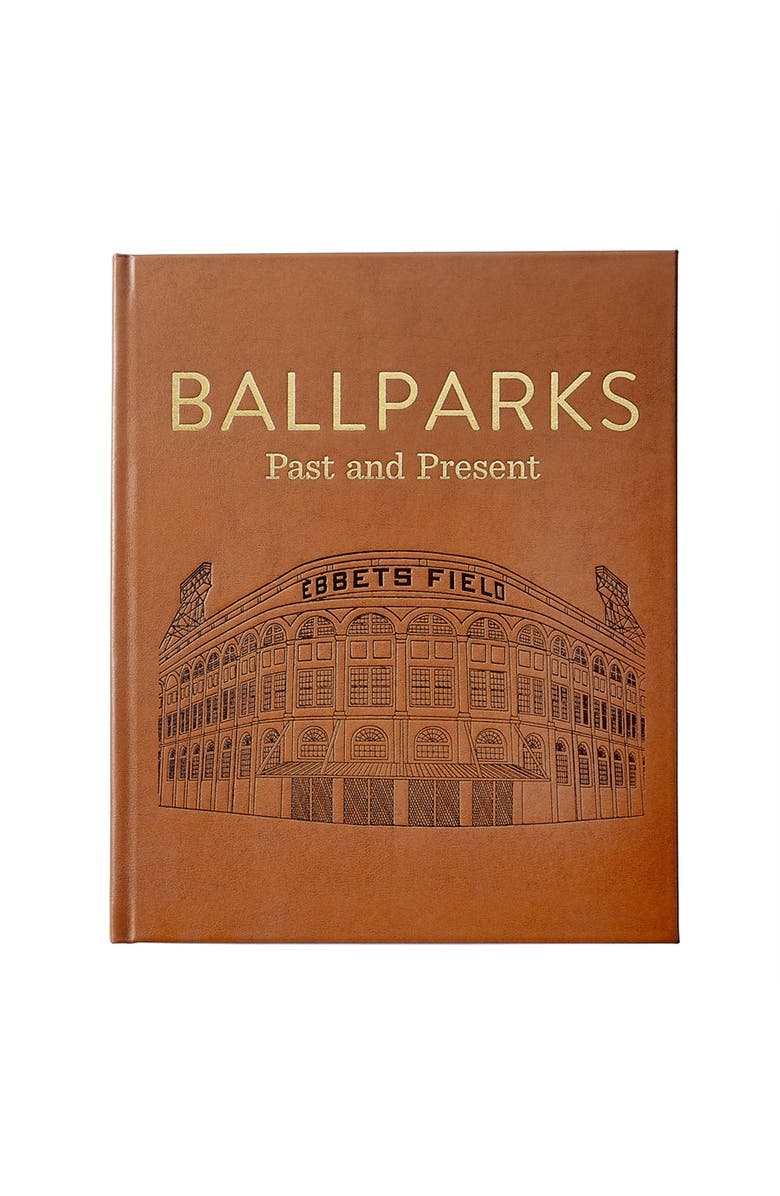 Graphic Image Ballparks Past and Present Leather Coffee Table Book, Main, color, Beige