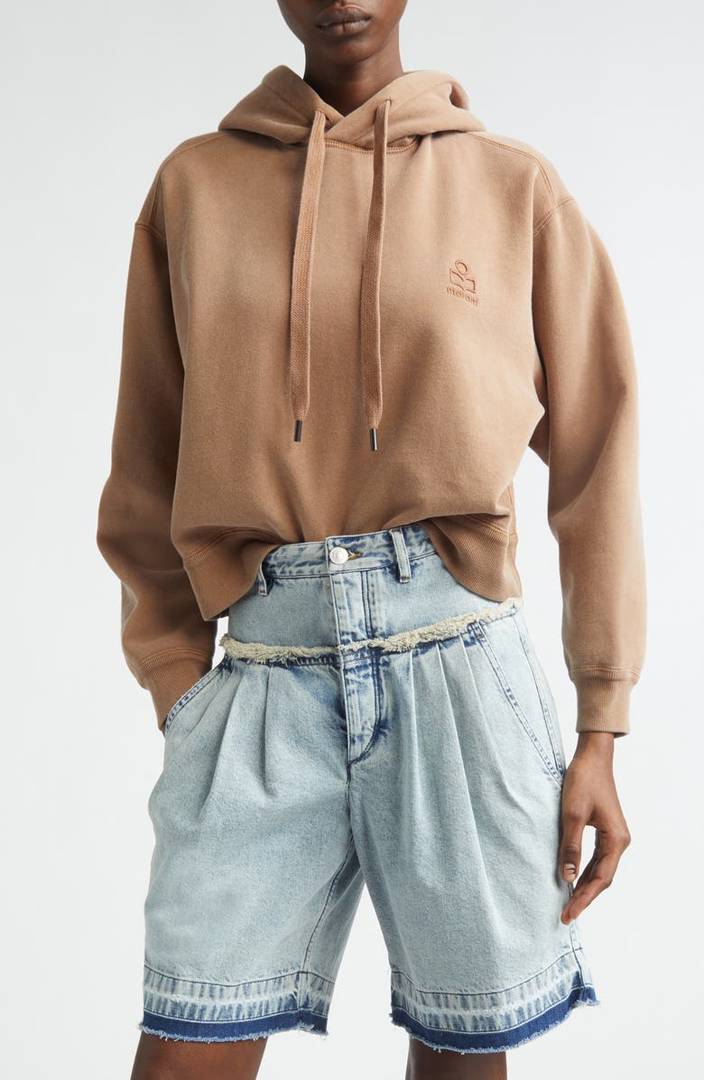 Isabel Marant Étoile Salmy Cotton Blend Hoodie, Main, color, Camel