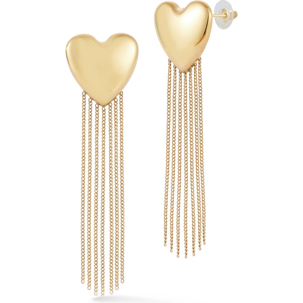 Sphera Milano Heart Chain Fringe Drop Earrings