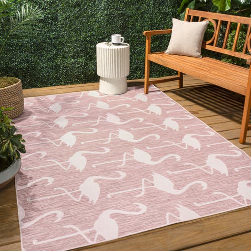Jonathan Y Liana Casual Coastal Flamingos Two-tone Indoor/outdoor Area Rug