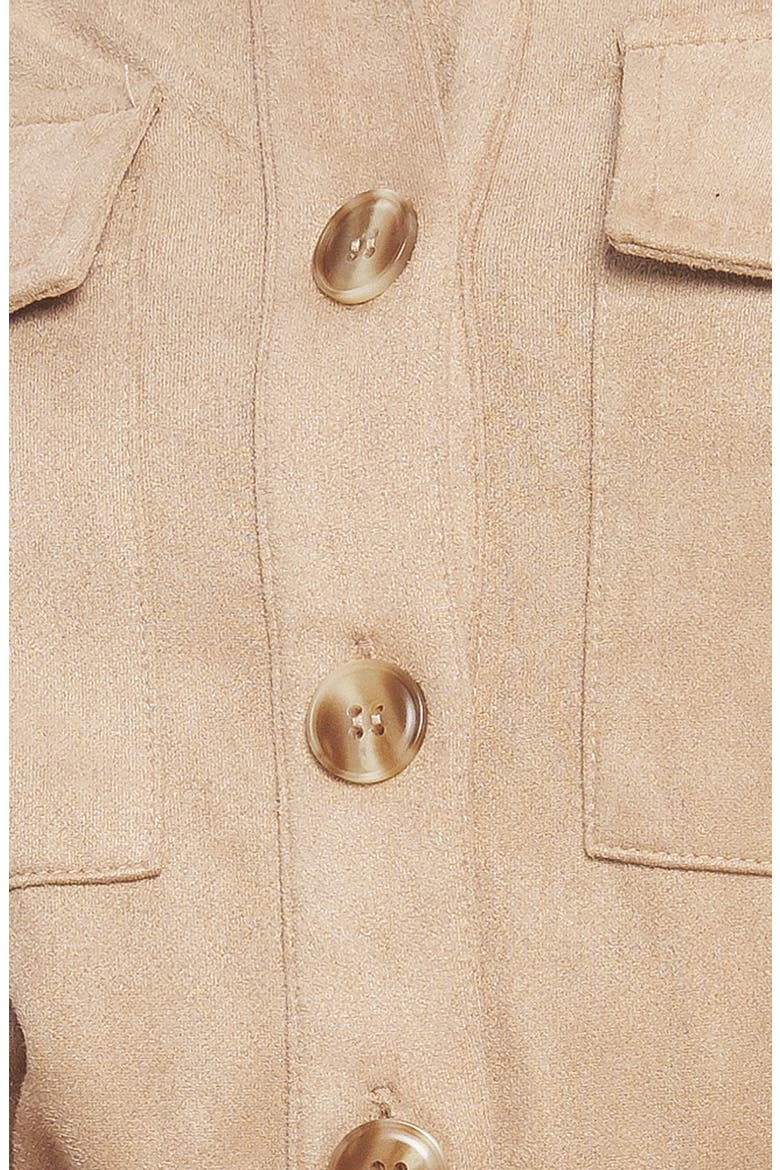 Long Sleeve Faux Suede Shirtdress, Alternate, color, SAND