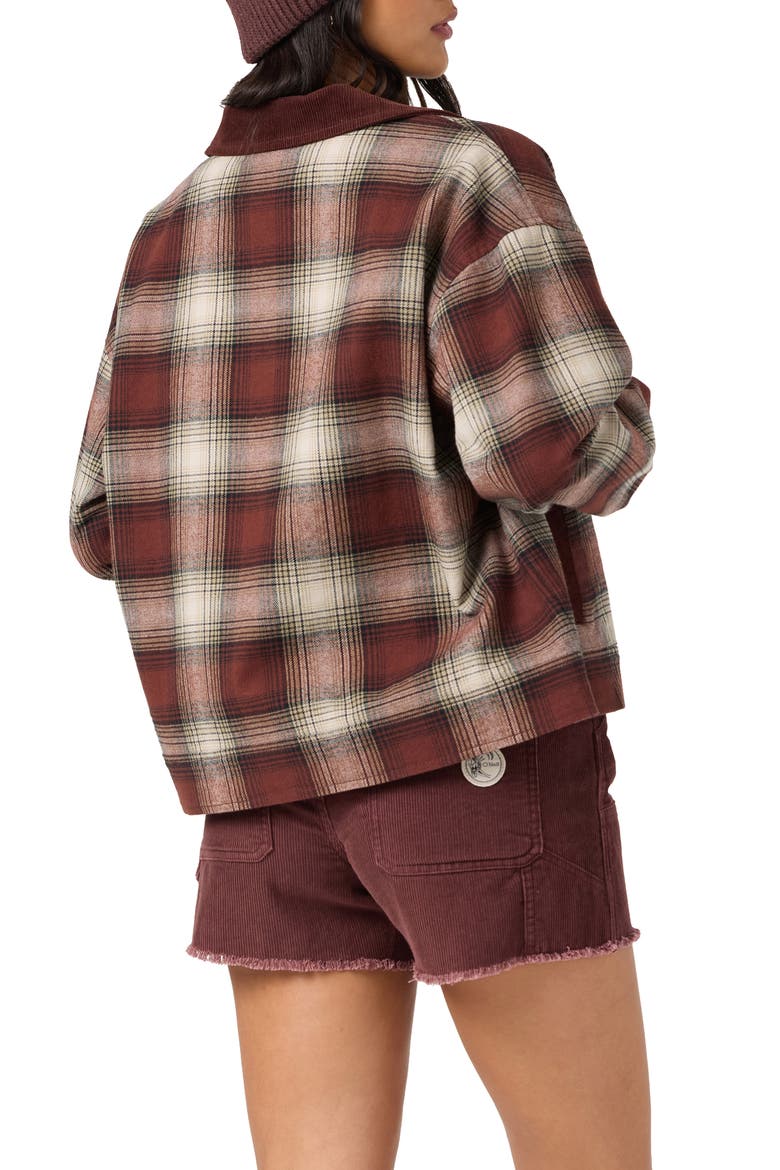 Dakota Plaid Cotton Jacket, Alternate, color, CHOCOLATE