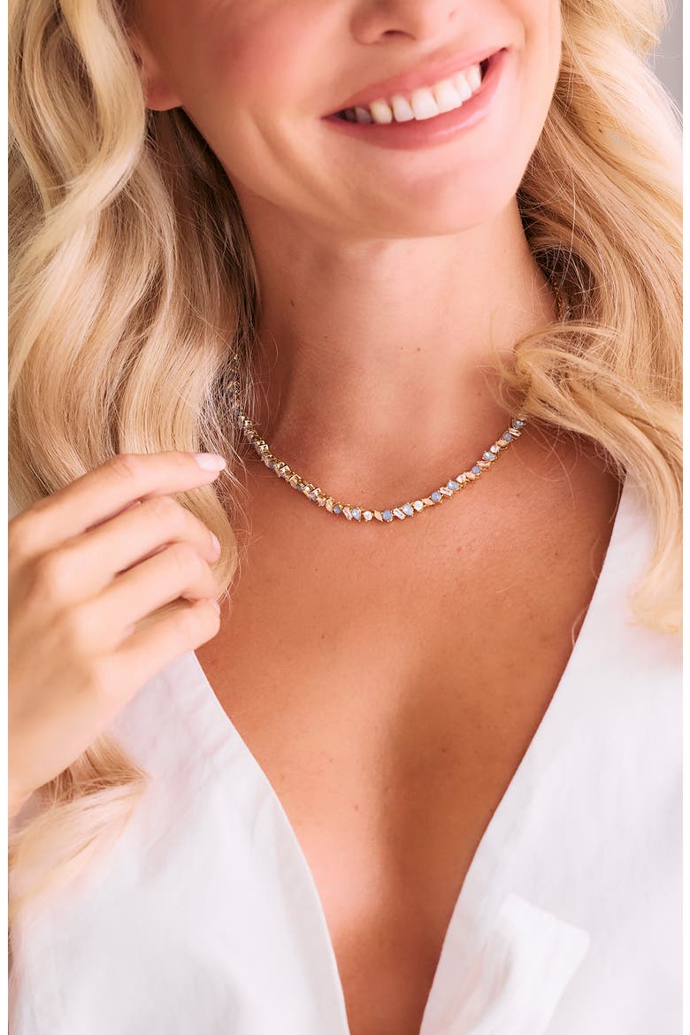 Brooke Cubic Zirconia Tennis Necklace, Alternate, color, GOLD