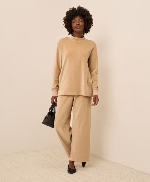 Pact Organic Cotton Pure Velour Cozy Pullover In Nude