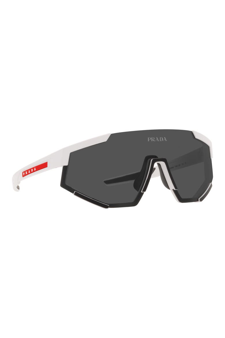 39mm Shield Sunglasses, Alternate, color, WHITE RUBBER / DARK GREY