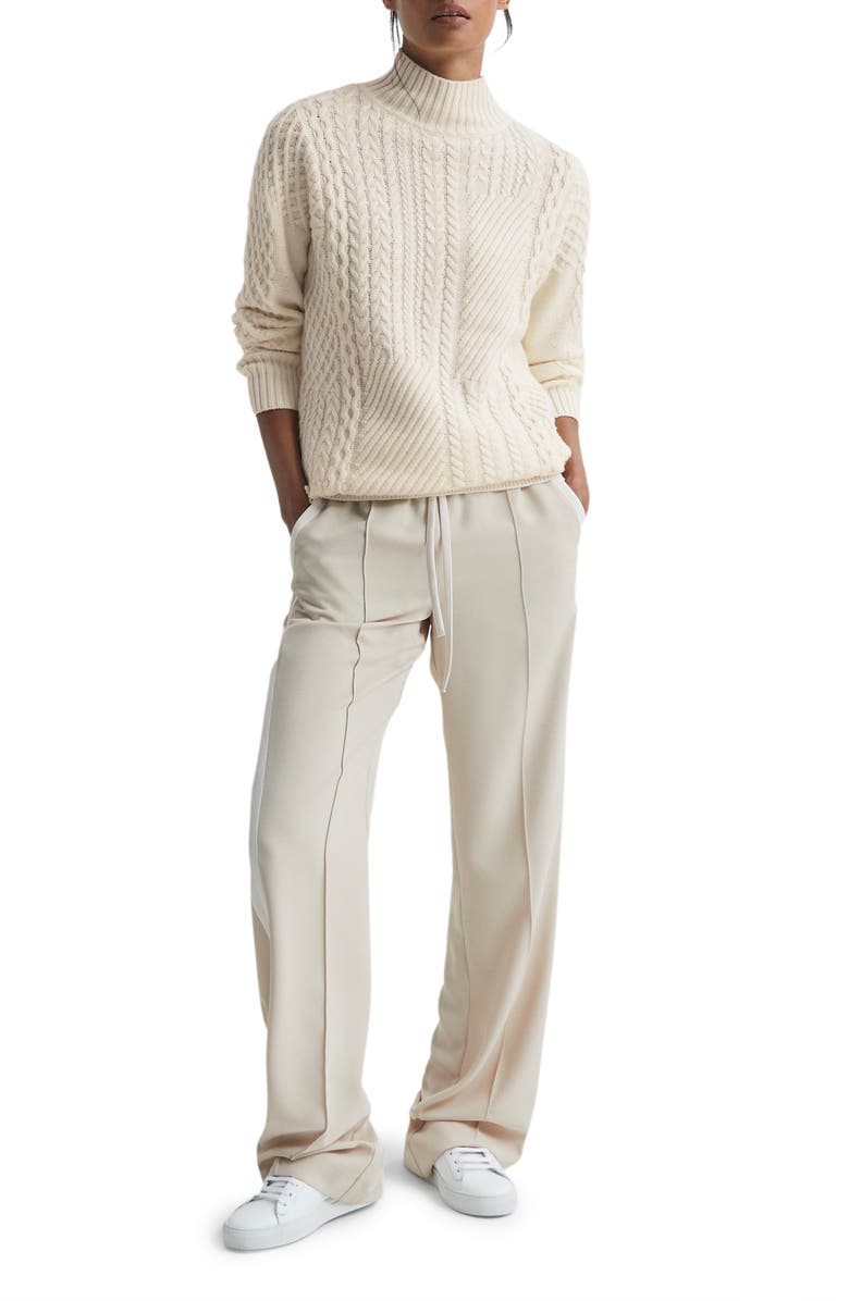 Reiss Martha Cable Stitch Wool Blend Mock Neck Sweater, Alternate, color,
