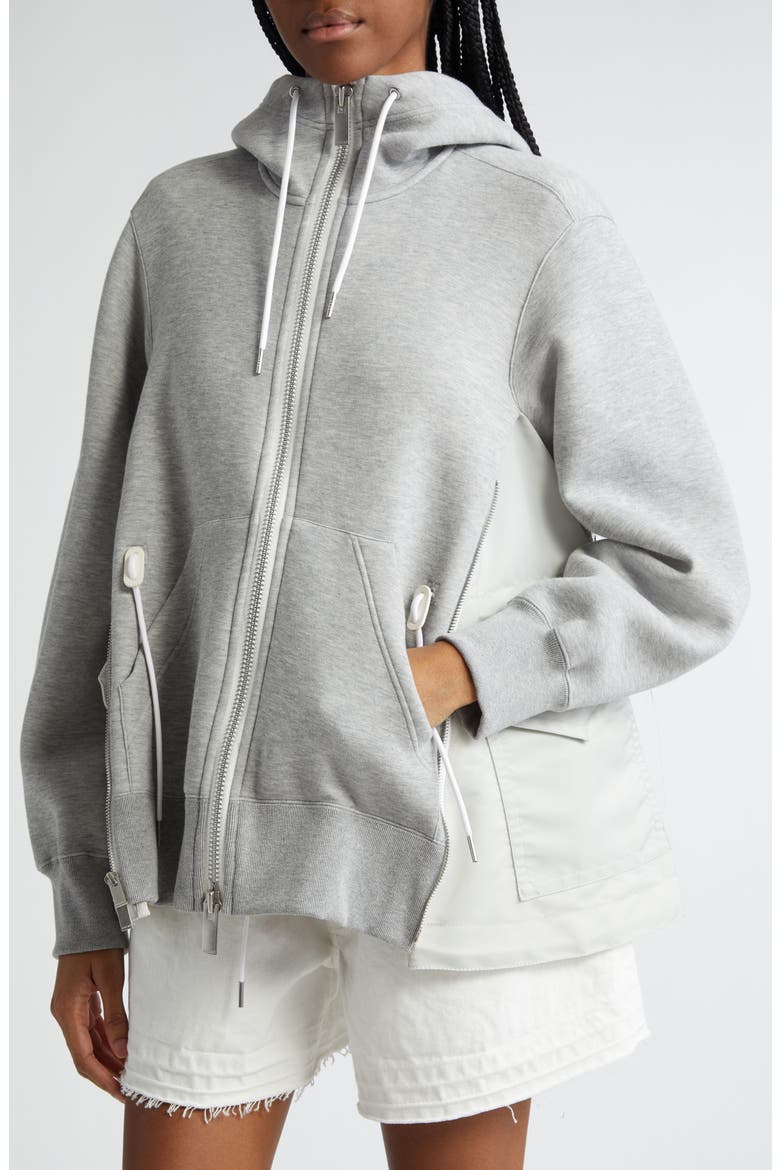 MA-1 Side Gusset Sponge Hoodie, Alternate, color, L/ GRAY × L/ GRAY