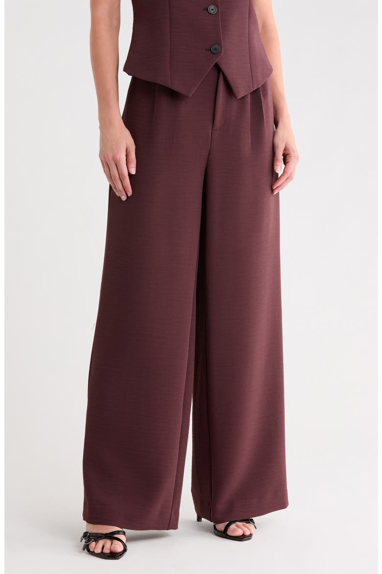 Crepe Wide Leg Trousers, Main, color, BURGUNDY FUDGE