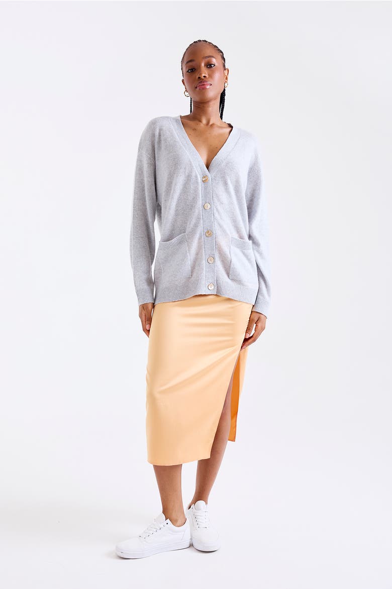 Oceane Oversize 100% Cashmere Cardigan, Alternate, color, SUPER GREY