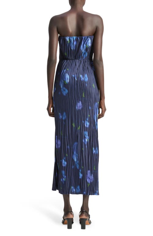 Vince Poppy Blur Crushed Column Dress In Midnight In Blue