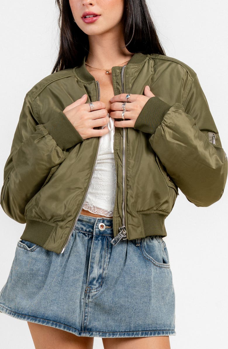 Beivy Riper Twill Bomber Jacket, Alternate, color, Olive