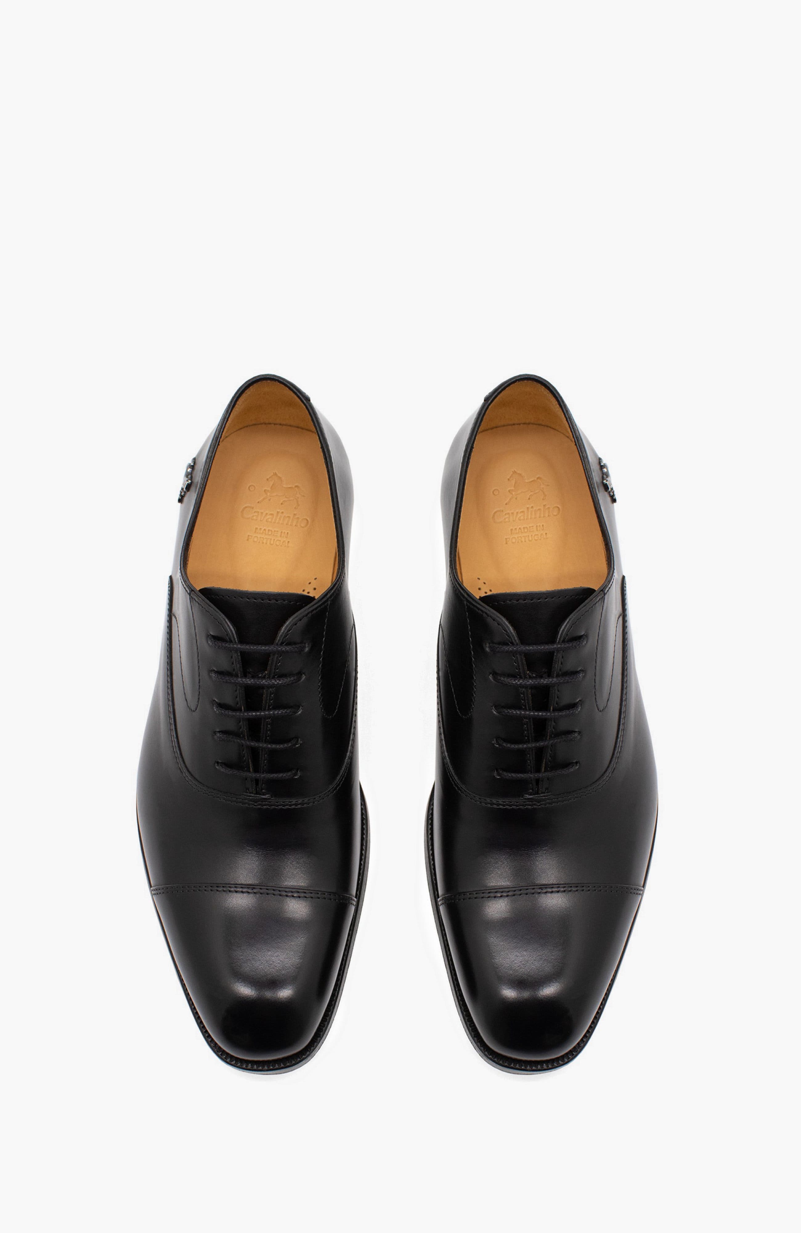 Cavalo Lusitano Leather Toe Cap Oxford Shoes, Alternate, color, Black