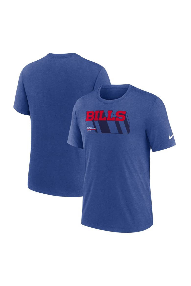Men's Nike Heather Royal Buffalo Bills Long Pass Tri-Blend T-Shirt, Main, color, Heather Royal