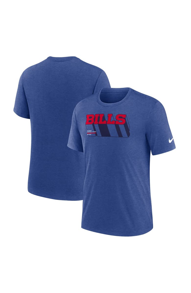 Nike Men's Nike Heather Royal Buffalo Bills Long Pass Tri-Blend T-Shirt, Main, color, Heather Royal