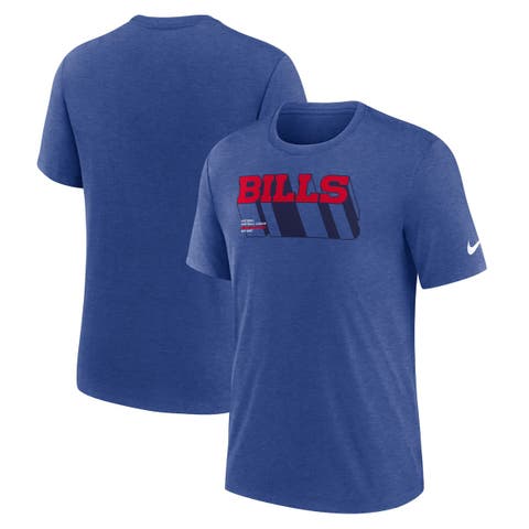 Men's Nike Heather Royal Buffalo Bills Long Pass Tri-Blend T-Shirt