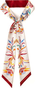 Jessie Zhao New York Silk Skinny Scarf Terra Paisley