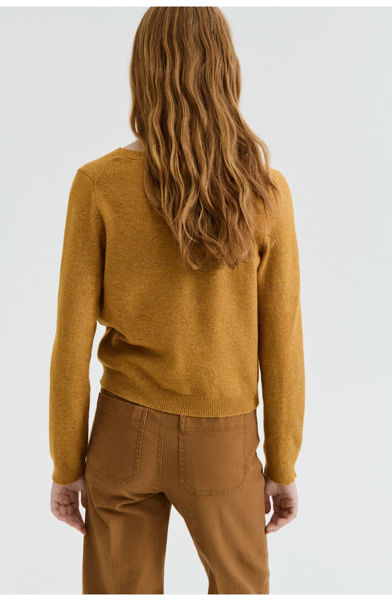 H&M V-neck Cardigan, Alternate, color, Dark Mustard Yellow