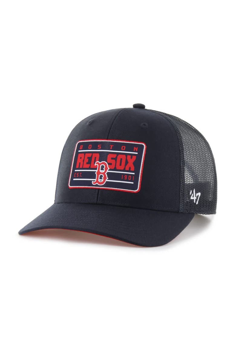 Men's '47 Navy Boston Red Sox Hardline Trucker Adjustable Hat, Main, color, Navy