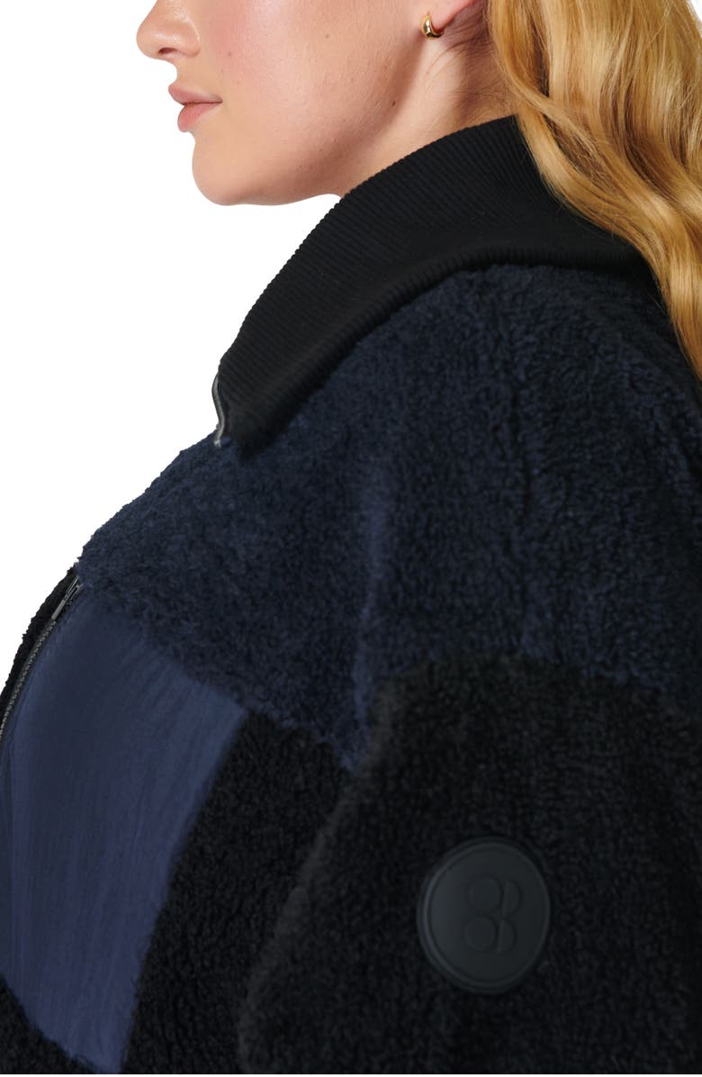 Sweaty Betty Editor High Pile Fleece Zip Jacket, Alternate, color, Navy Blue