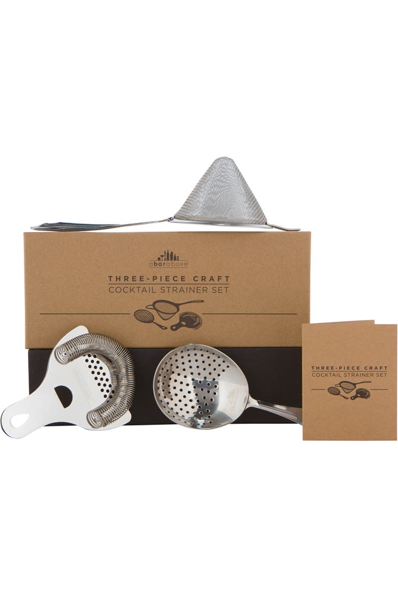 3-Piece Cocktail Strainer Set, Main, color, Stainless Steel